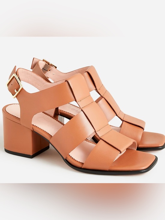 J. Crew Shoes - Women's JCrew Dylan fisherman block-heel sandals in leather Tan 9.5